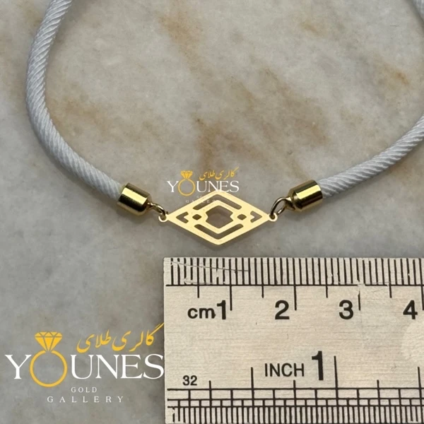 دستبند لوزی هنری طلا لیزری